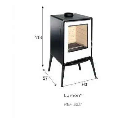 ESTUFA LEÑA LUMEN 1C CON PIE SALGUEDA