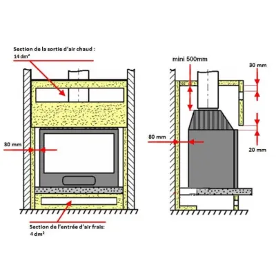 CHIMENEA INSERT 700 CRISTAL ANGULO IZQUIERDA C/REGISTRO P626373 INVICTA