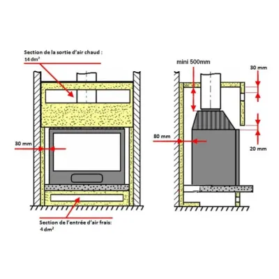 CHIMENEA INSERT 700 CRISTAL ANGULO DERECHO C/REGISTRO P626372 INVICTA