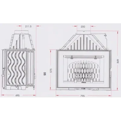 CHIMENEA INSERT 800 GA C/REGISTRO P928575 INVICTA