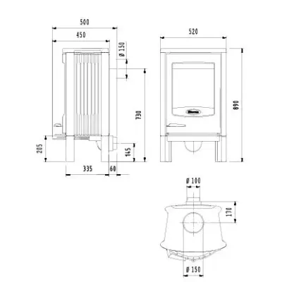 ESTUFA LEÑA ASTRO 2/L 7KW DOVRE