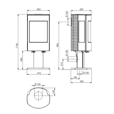 ESTUFA LEÑA ASTRO 4CB/P 8KW DOVRE