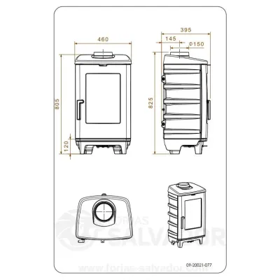 ESTUFA LEÑA BRUT PATAS LARGA 6.5KW DOVRE