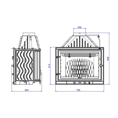 CHIMENEA INSERT 800 PRIMO C/REGISTRO P978775 INVICTA