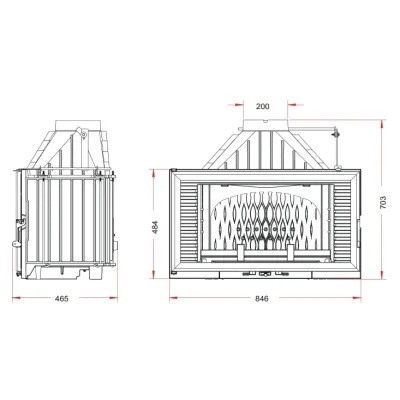 CHIMENEA INSERT 840 HORIZONTAL C/REGISTRO P928475 INVICTA