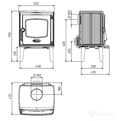 ESTUFA LEÑA 525CB 8 KW DOVRE