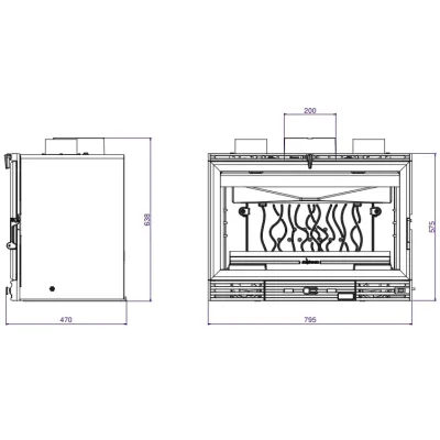 CHIMENEA INSERT 800 VT TURBO P968244 INVICTA