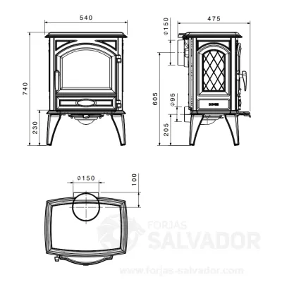 ESTUFA LEÑA 540W 6.5 KW DOVRE