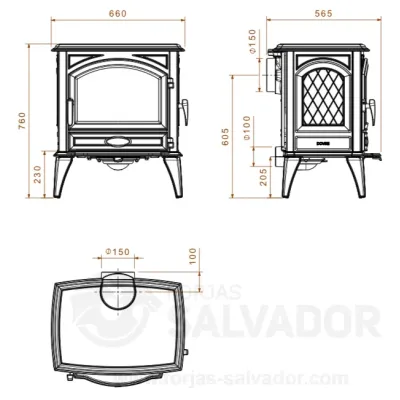 ESTUFA LEÑA 640WD 10 KW DOVRE