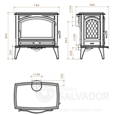 ESTUFA LEÑA 760WD 12 KW DOVRE