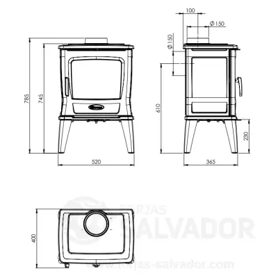 ESTUFA LEÑA TAI 35WT 6.5 KW DOVRE