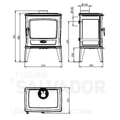 ESTUFA LEÑA TAI 45WD 9 KW DOVRE