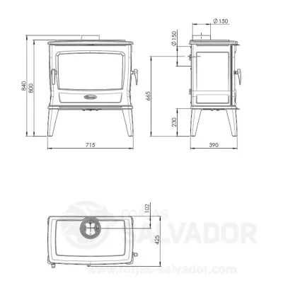 ESTUFA LEÑA TAI 55WD 11 KW DOVRE