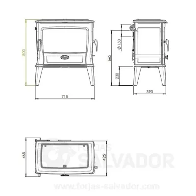 ESTUFA MULTI-COMBUSTIBLE TAI 55MD 11 KW DOVRE