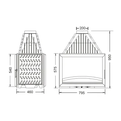 CHIMENEA INSERT 800 DOBLE CARA P928244 INVICTA