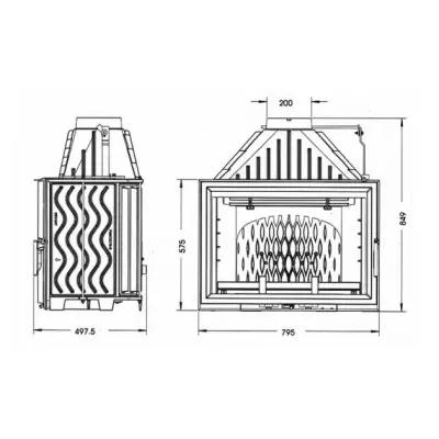 CHIMENEA INSERT 800 GV C/REGISTRO P928175 INVICTA