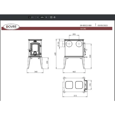 ESTUFA LEÑA 101CBS 5 KW DOVRE
