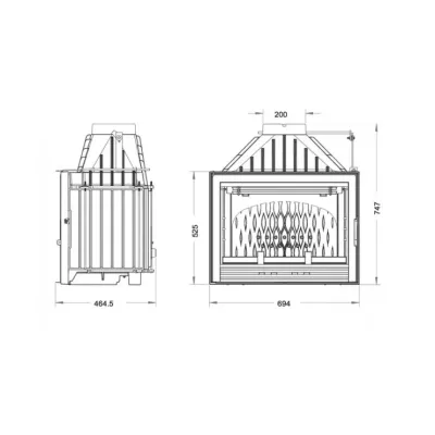 CHIMENEA INSERT 700 COMPACT C/REGISTRO P927475 INVICTA