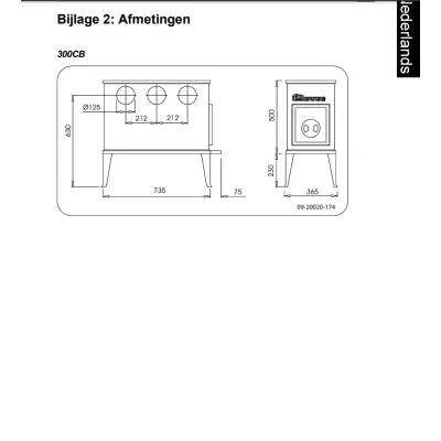 ESTUFA LEÑA 300CB 6 KW DOVRE