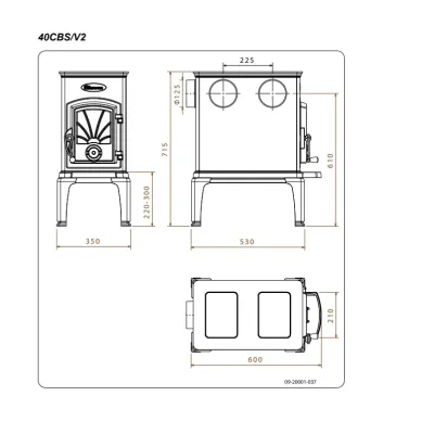 ESTUFA LEÑA 40CBS 6 KW DOVRE