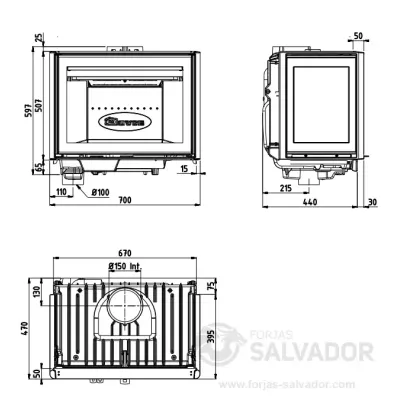 INSERTABLE HOGAR 2575 FRONTAL 10 KW DOVRE