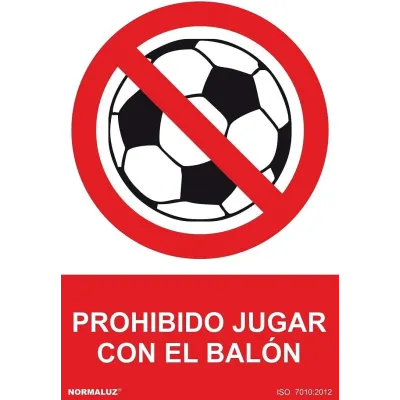 SEÑAL RD40065/210X300MM PVC PROHIBIDO JUGAR BALON