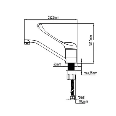 GRIFO COCINA INDO M.MEDICA 11034 CROMADO UG