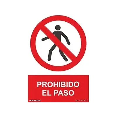 SEÑAL RD40902/210X300MM PROHIBIDO EL PASO ALUMINIO NMZ