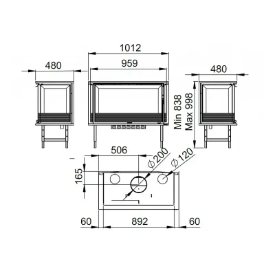 ESTUFA INSERTABLE PARIS-90-3C C/TURBINA BRONPI