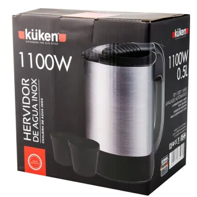 HERVIDOR AGUA 33598/1100W 0,5LT INOX KUKEN