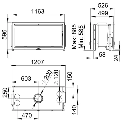 ESTUFA INSERTABLE CAIRO-110-D C/CRISTAL VISION BROPI