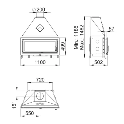 ESTUFA INSERTABLE LONDRES BRONPI