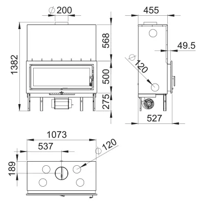 ESTUFA INSERTABLE LONDRES-T C/TURBINA BRONPI