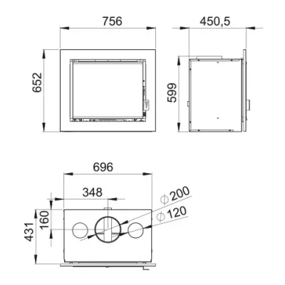 ESTUFA INSERTABLE FLORIDA-V C/TURBINA BRONPI