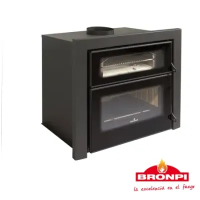 ESTUFA INSERTABLE EVEREST-V C/TURBINA+HORNO Y CRISTAL VISION BRONPI