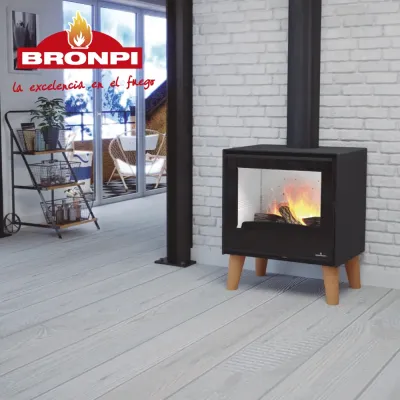 ESTUFA ARUS C/INTERIOR FIRETEK Y CRISTAL VISION BRONPI