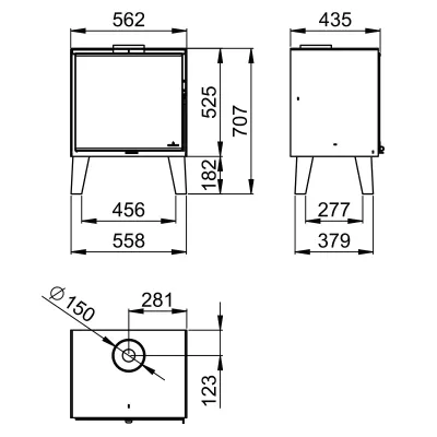 ESTUFA ARUS C/INTERIOR FIRETEK Y CRISTAL VISION BRONPI