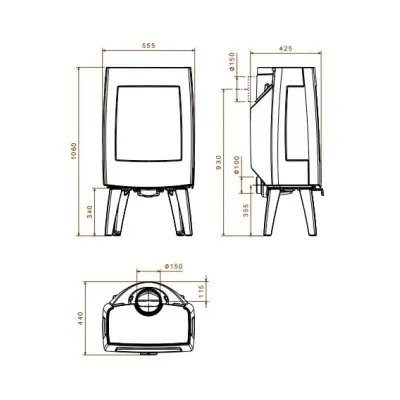 ESTUFA LEÑA 303/9KW DOVRE