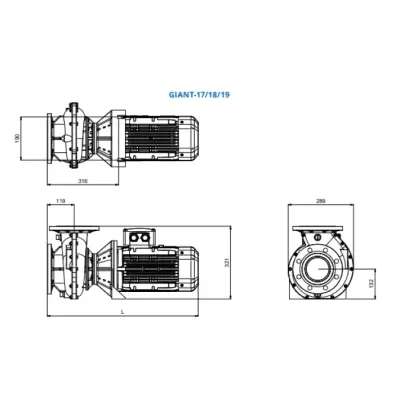 BOMBA PISCINA GIANT-19 DN100/100, 5.5HP IE3 TURBINA BRONCE PSH