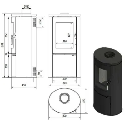 Estufa hierro fundido Koza AB 8 kW