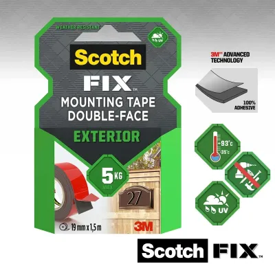 CINTA DOBLE CARA EXTERIOR 68579/19MMX1,5M 5KG SCOTCH