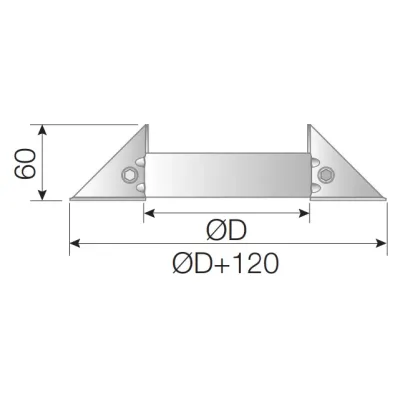 ABRAZADERA FORJADO UNIVERSAL DOBLE PARED 200MM INOX AISI 304 ROS ABRAZADERA FORJADO UNIVERSAL DOBLE PARED 200MM INOX AISI 304 ROS
