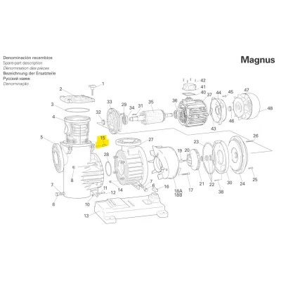 TUERCA CILINDRICA  PORTA POMO MAGNUS M-10 92402083 SACI