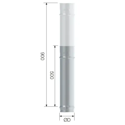 TUBO EXTENSIBLE SIMPLE PARED 180MM X 500-900MM INOX AISI 316 ROS TUBO EXTENSIBLE SIMPLE PARED 180MM X 500-900MM INOX AISI 316 ROS
