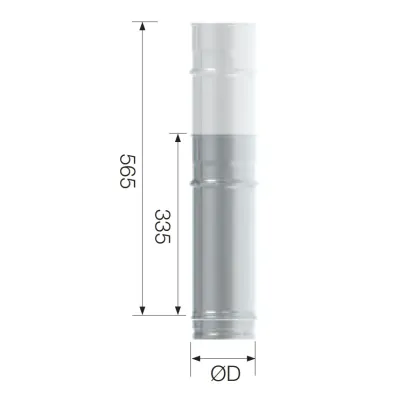 TUBO EXTENSIBLE SIMPLE PARED 80MM X 335-565MM INOX AISI 304 ROS TUBO EXTENSIBLE SIMPLE PARED 80MM X 335-565MM INOX AISI 304 ROS