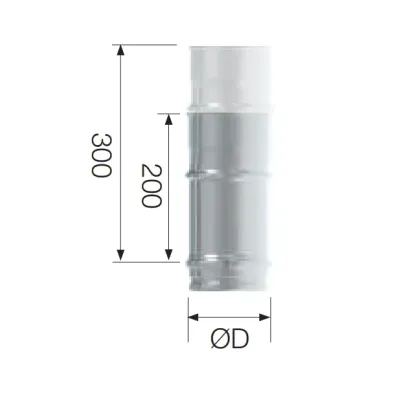 TUBO EXTENSIBLE SIMPLE PARED 180MM X 200-300MM INOX AISI 304 ROS TUBO EXTENSIBLE SIMPLE PARED 180MM X 200-300MM INOX AISI 304 ROS
