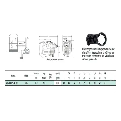 GRUPO PRESIÓN EASYINVERT 800 230V 1000W EASY PUMP GRUPO PRESIÓN EASYINVERT 800 230V 1000W EASY PUMP