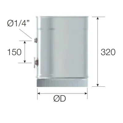 MODULO ANALIZADOR GAS Y TEMPERATURA SIMPLE PARED 80MM INOX AISI 304 ROS MODULO ANALIZADOR GAS Y TEMPERATURA SIMPLE PARED 80MM INOX AISI 304 ROS