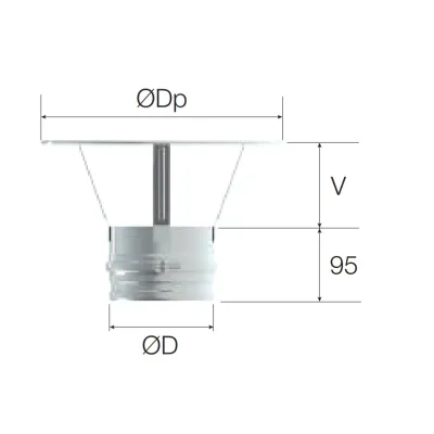 SOMBRERO ANTILLUVIA SIMPLE PARED 250MM INOX AISI 316 ROS SOMBRERO ANTILLUVIA SIMPLE PARED 250MM INOX AISI 316 ROS