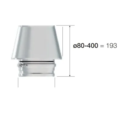 SOMBRERO SALIDA LIBRE SIMPLE PARED 150MM INOX AISI 316 ROS SOMBRERO SALIDA LIBRE SIMPLE PARED 150MM INOX AISI 316 ROS